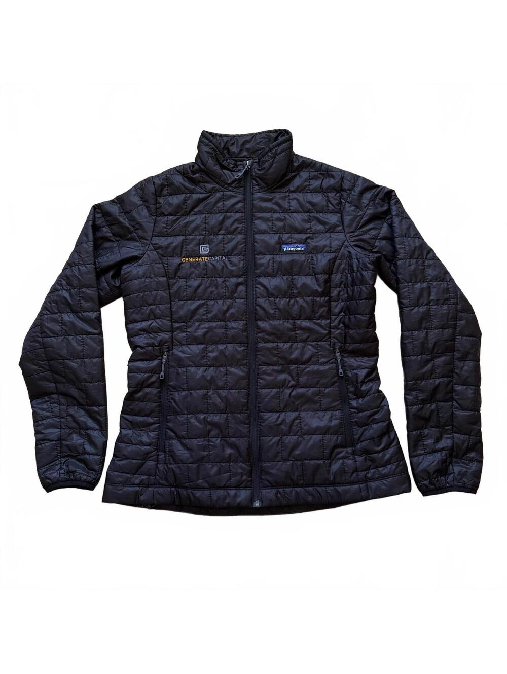 Patagonia Nano Puff Jacket Quilted Puffer Black **Logo** Women's Size Medium